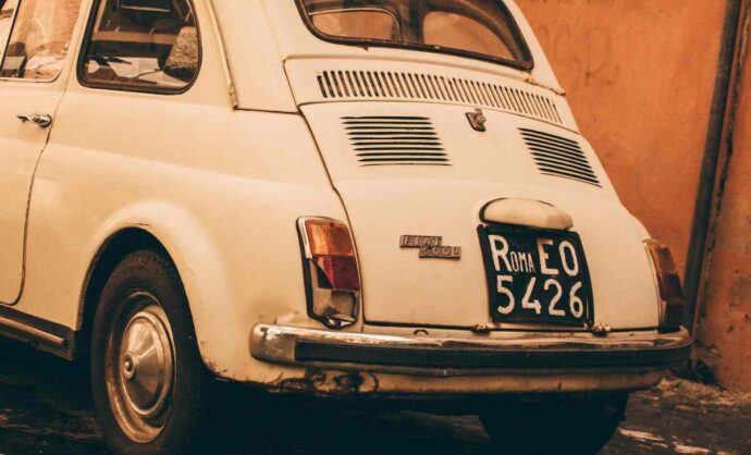 Una vecchia fiat 500